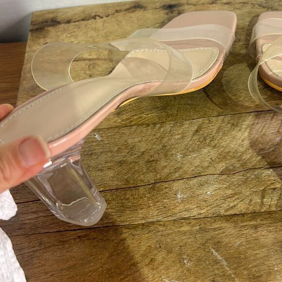Dream Pairs Womens Clear Strap Transparent Block Heel Sandals Size 38 - Picture 6 of 8
